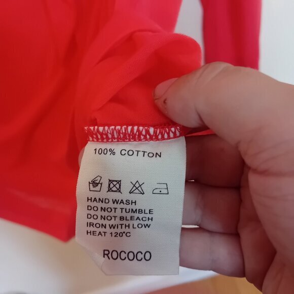 The Bay Women's Rococo Sheer Red Lightweight Blouse Cowl Neck Ruched NO SIZE - Picture 11 of 11